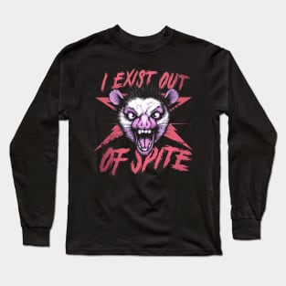 I Exist Out of Spite Possum T Shirt, Possum Long Sleeve T-Shirt